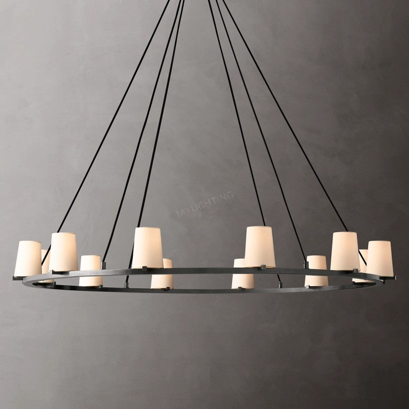 Galahad  Fabric Shade Round Chandelier 60‘’D