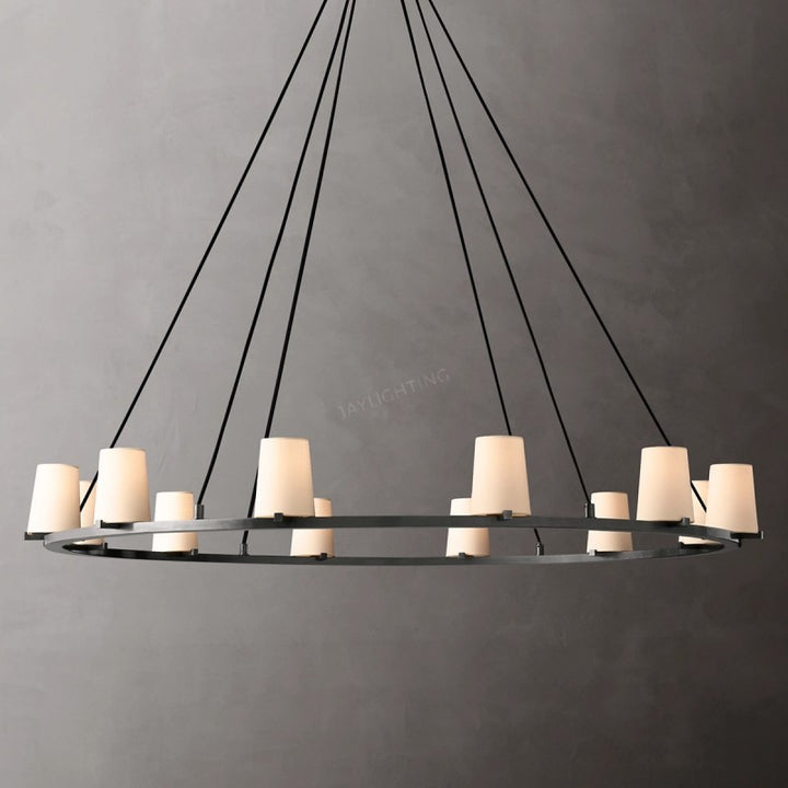 Galahad  Fabric Shade Round Chandelier 60‘’D