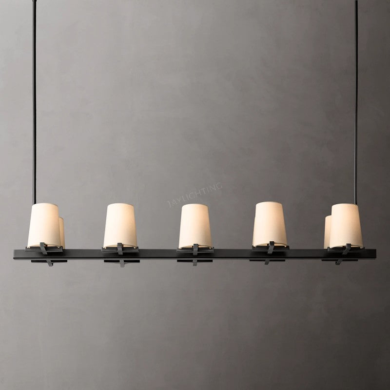 Galahad  Fabric Shade Linear Chandelier 49‘’W