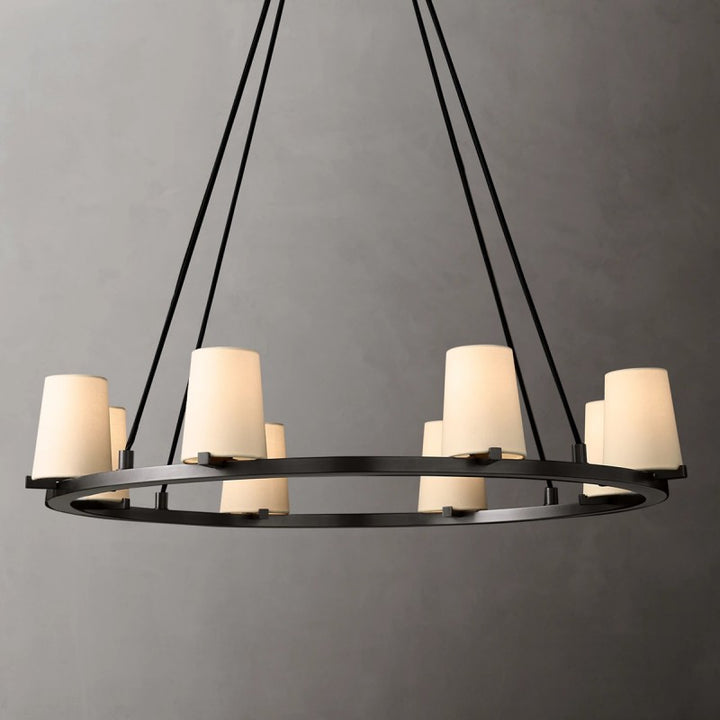 Galahad  Fabric Shade Round Chandelier 36‘’D