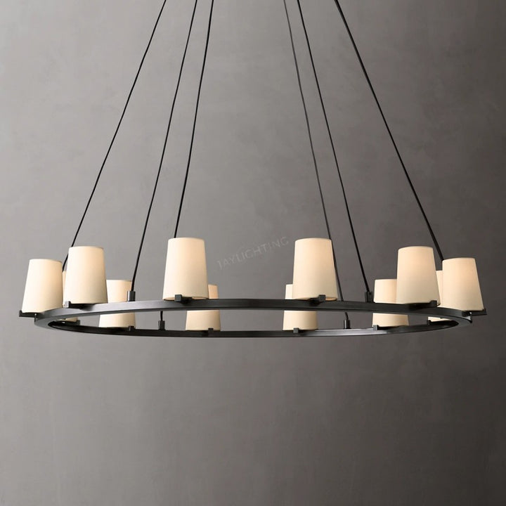 Galahad  Fabric Shade Round Chandelier 48‘’D