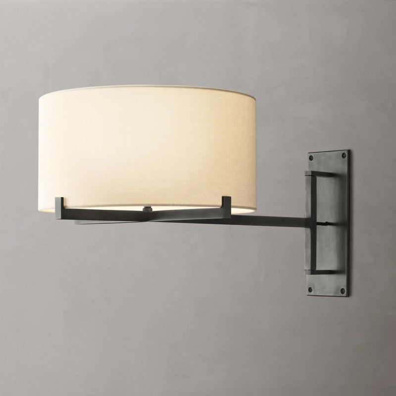 Galahad Fabric Shade Swing-Arm Sconce