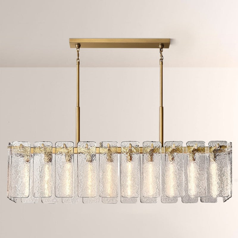 Belamette Glass Rectangular Chandelier 60"W