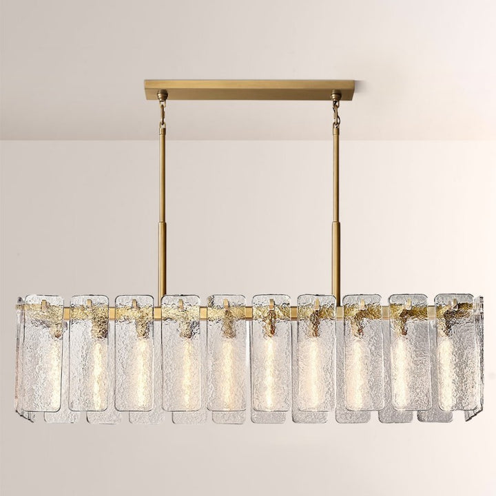 Belamette Glass Rectangular Chandelier 60"W