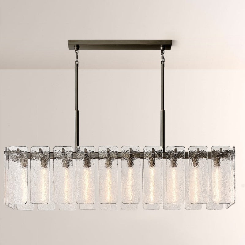 Belamette Glass Rectangular Chandelier 60"W