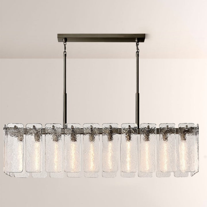 Belamette Glass Rectangular Chandelier 60"W