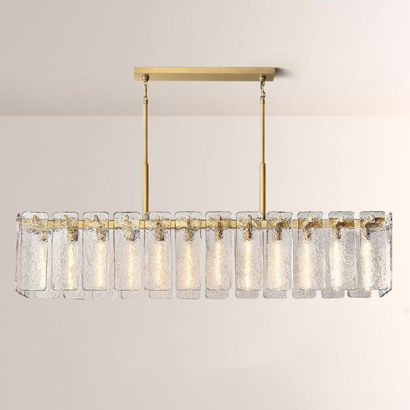 Belamette Glass Rectangular Chandelier 72"W