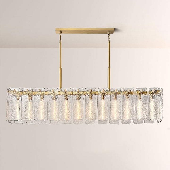 Belamette Glass Rectangular Chandelier 72"W