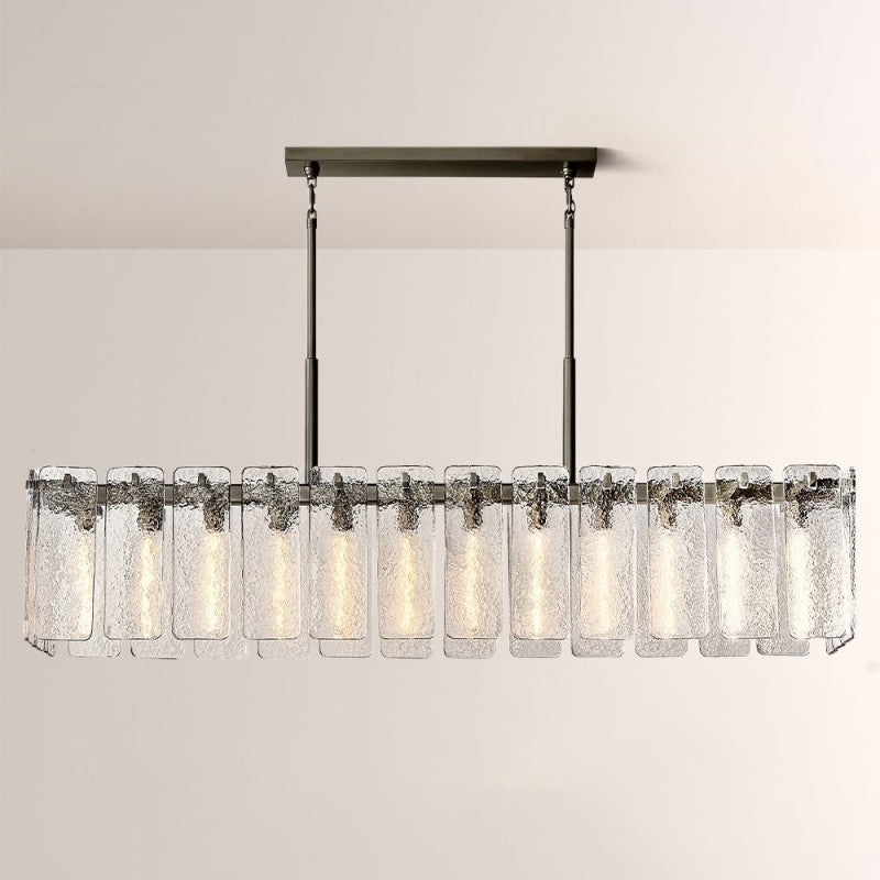 Belamette Glass Rectangular Chandelier 72"W