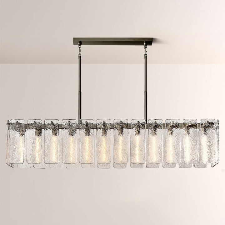 Belamette Glass Rectangular Chandelier 72"W