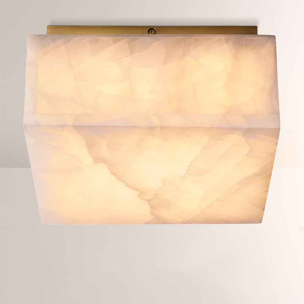Alabaster Riven Square Flushmount 6"