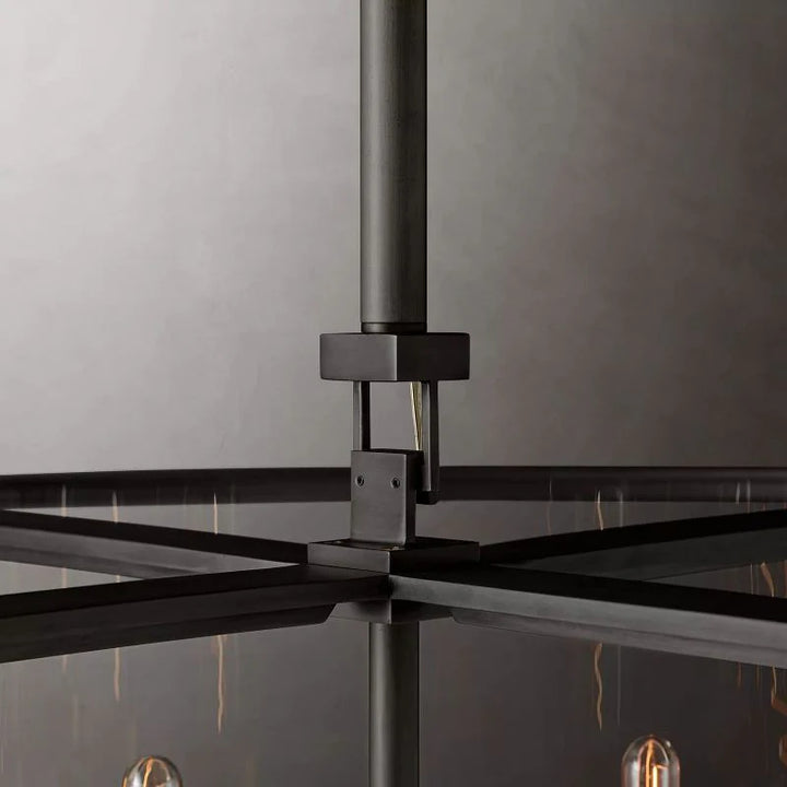 Beck Glass Lantern Modern Round Chandelier 55"D