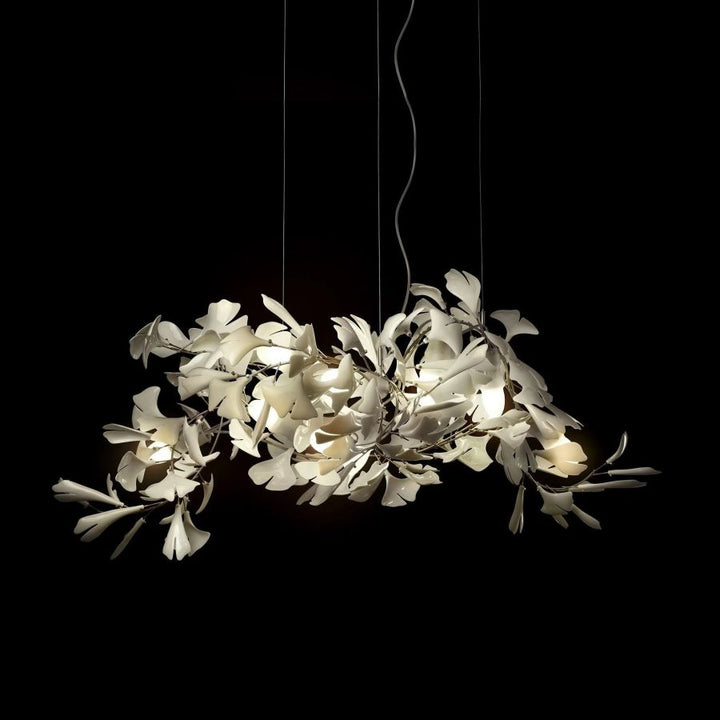 Bustling Ceramic Ginkgo Leaf Chandelier