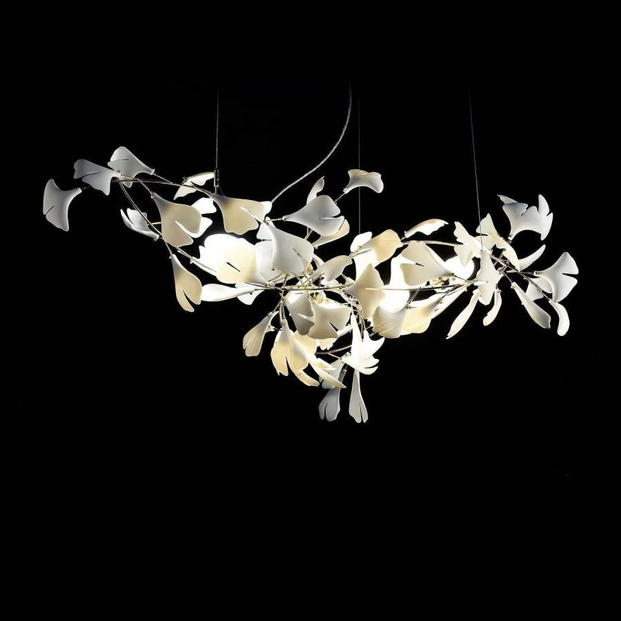 Bustling Ceramic Ginkgo Leaf Chandelier