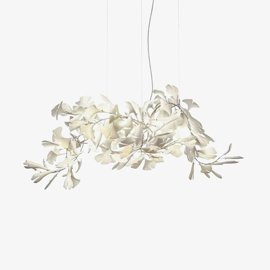 Bustling Ceramic Ginkgo Leaf Chandelier