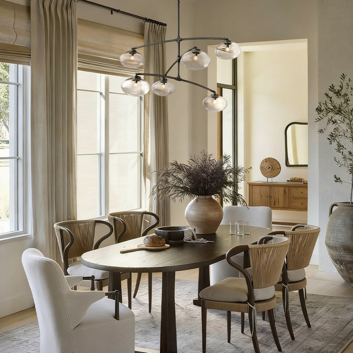 Cabglow Clear Glass Mobile Round Chandelier