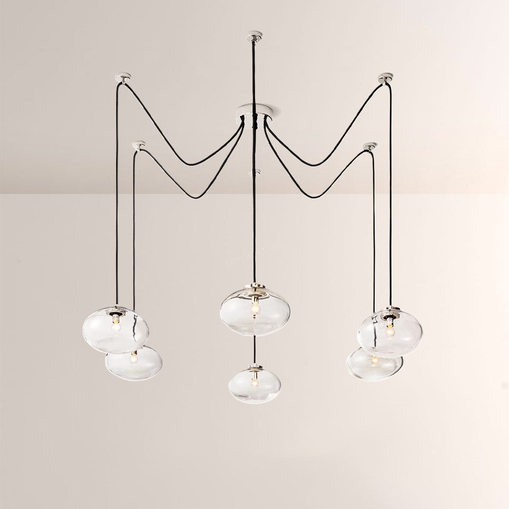 Cabglow Clear Glass Suspended Chandelier