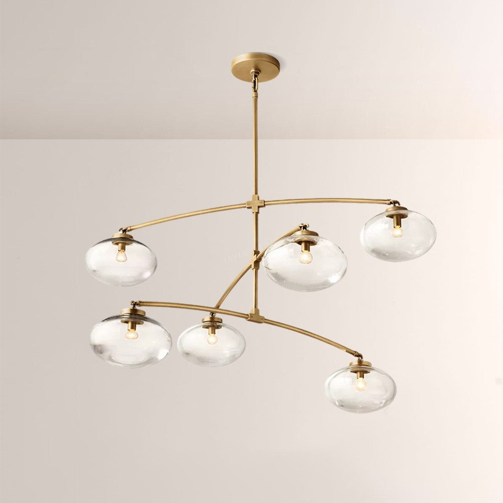 Cabglow Clear Glass Mobile Round Chandelier