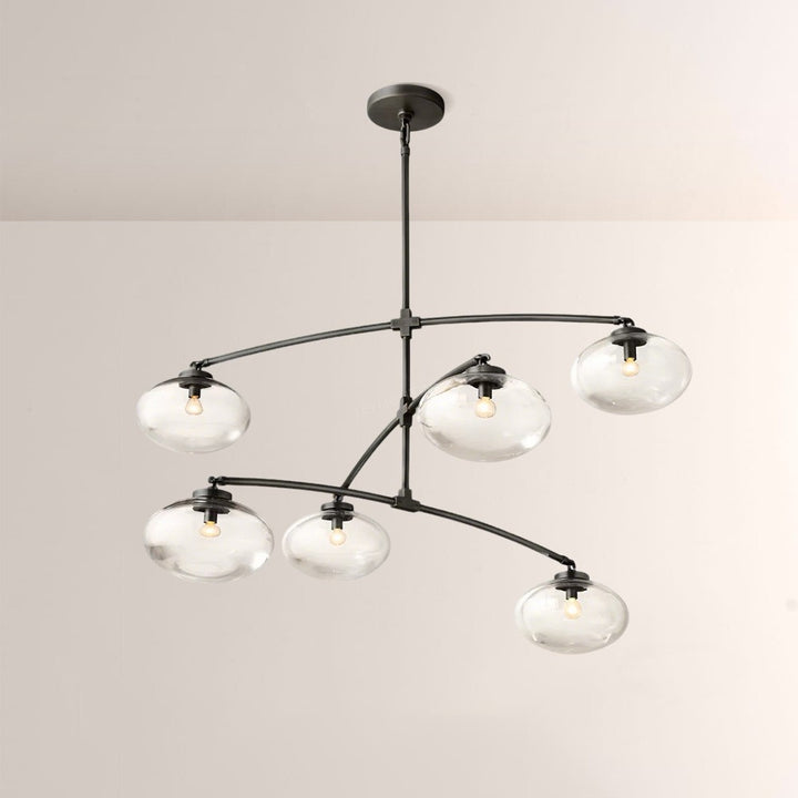 Cabglow Clear Glass Mobile Round Chandelier