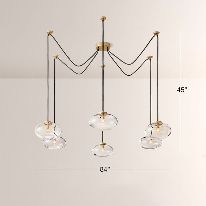 Cabglow Clear Glass Suspended Chandelier