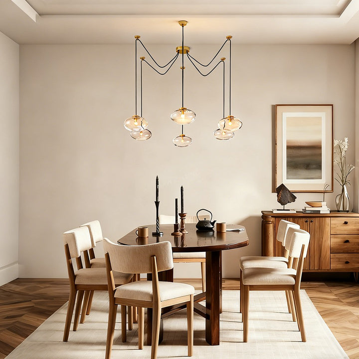 Cabglow Clear Glass Suspended Chandelier