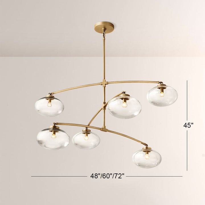 Cabglow Clear Glass Mobile Round Chandelier