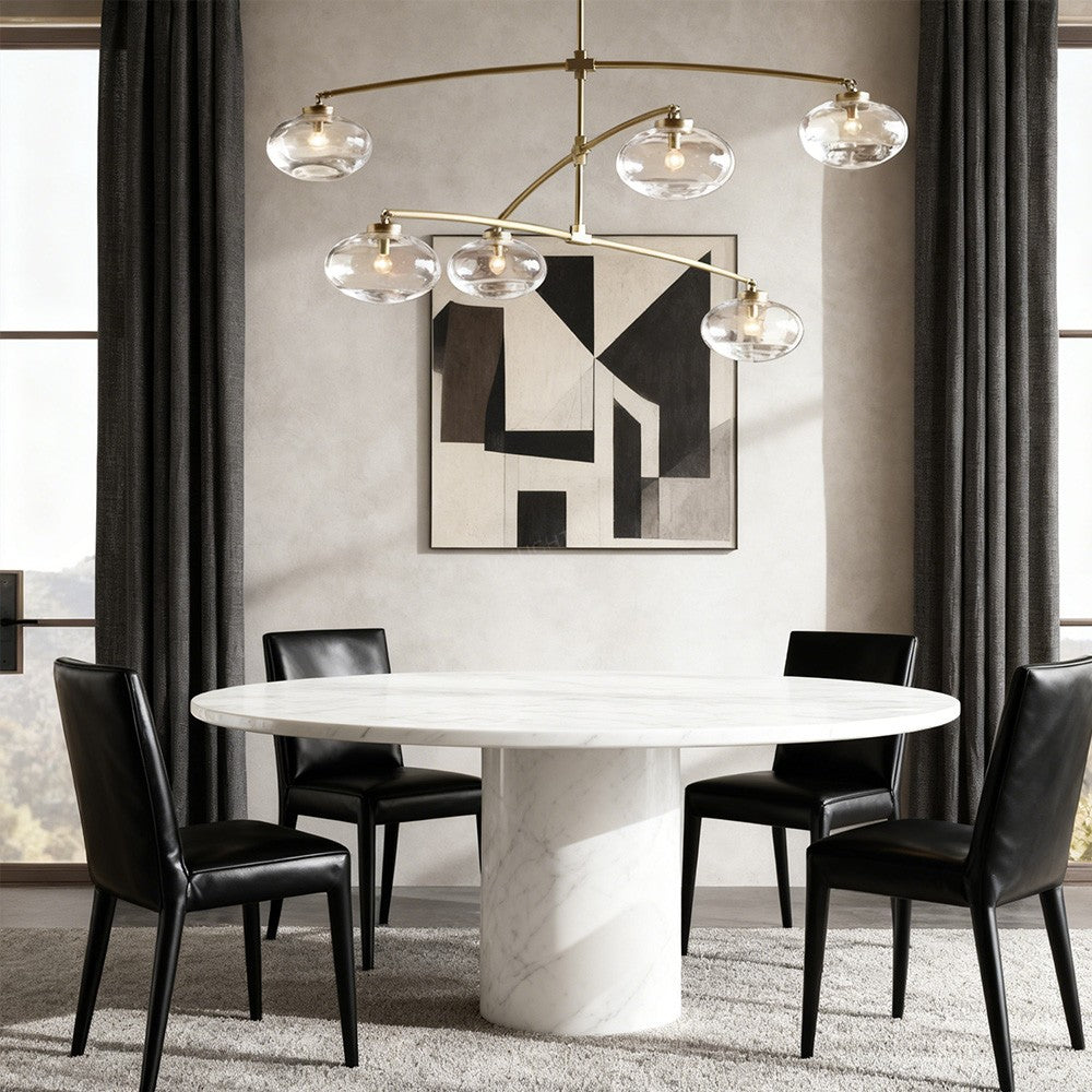 Cabglow Clear Glass Mobile Round Chandelier