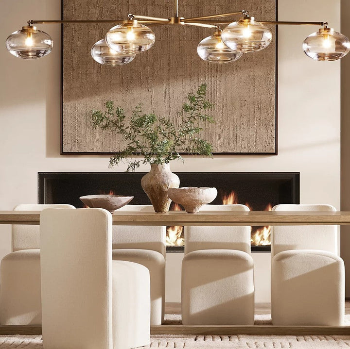 Cabernet Clear Glass Mobile Linear Chandelier 72"W