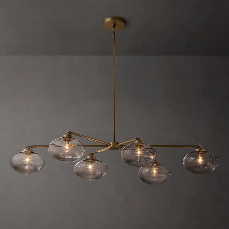 Cabernet Clear Glass Mobile Linear Chandelier 72"W