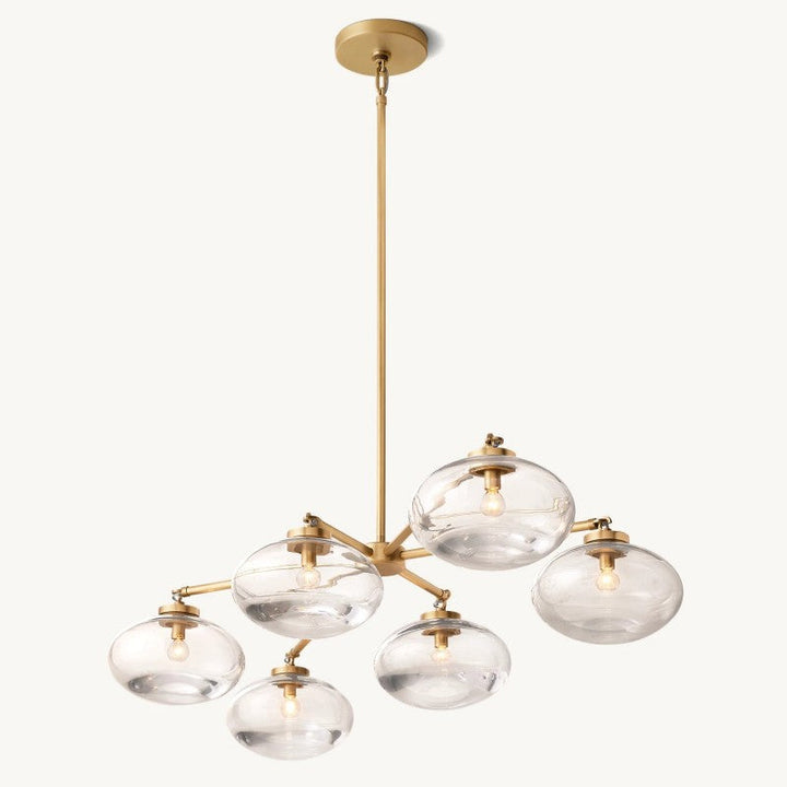 Cabernet Clear Glass Mobile Linear Chandelier 60'W