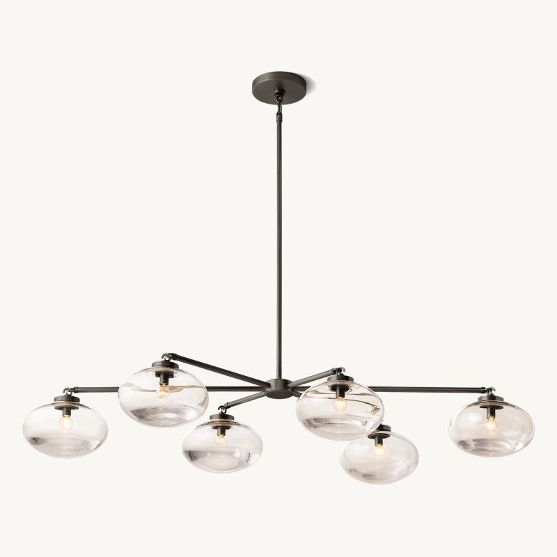 Cabernet Clear Glass Mobile Linear Chandelier 72"W