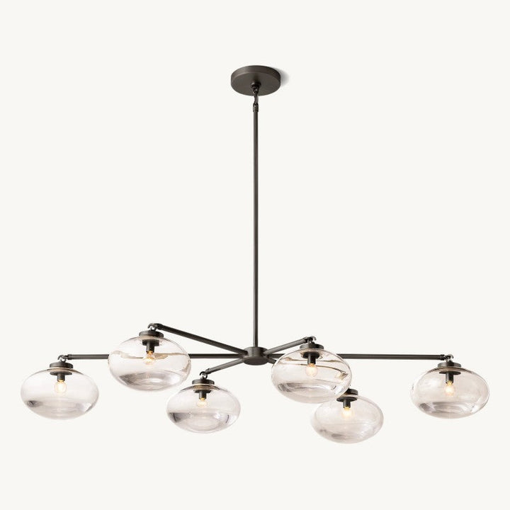 Cabernet Clear Glass Mobile Linear Chandelier 72"W