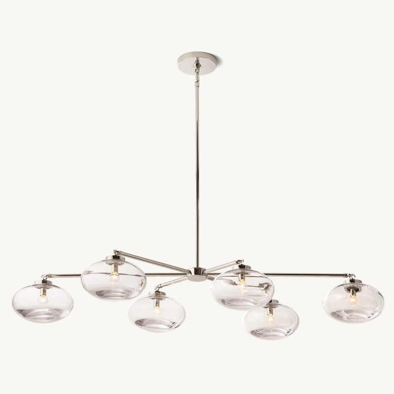 Cabernet Clear Glass Mobile Linear Chandelier 72"W