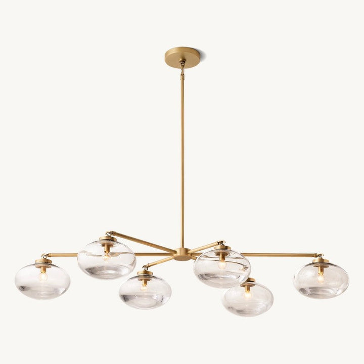 Cabernet Clear Glass Mobile Linear Chandelier 72"W