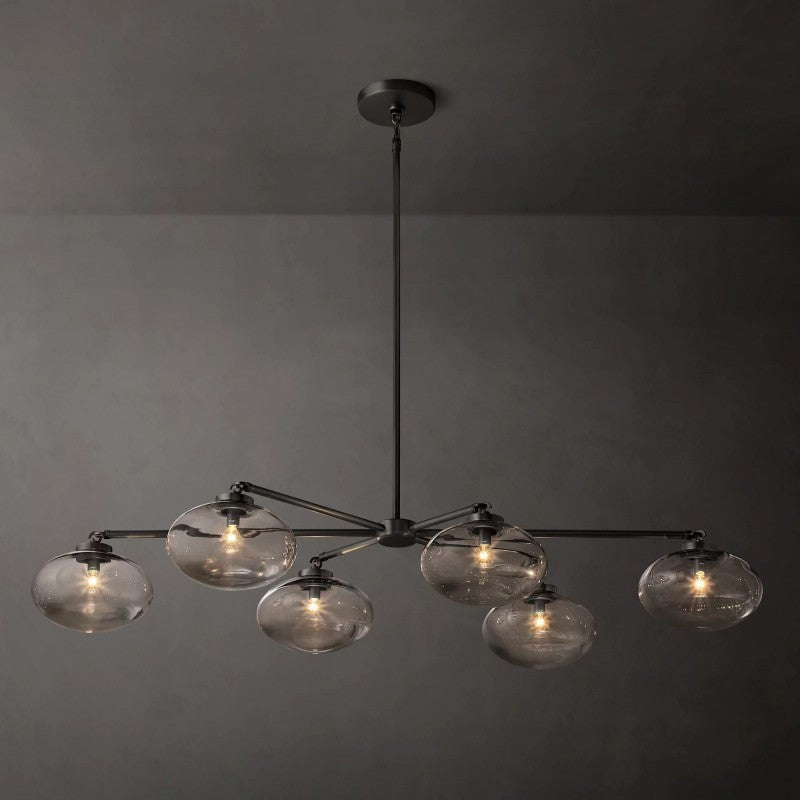 Cabernet Clear Glass Mobile Linear Chandelier 72"W