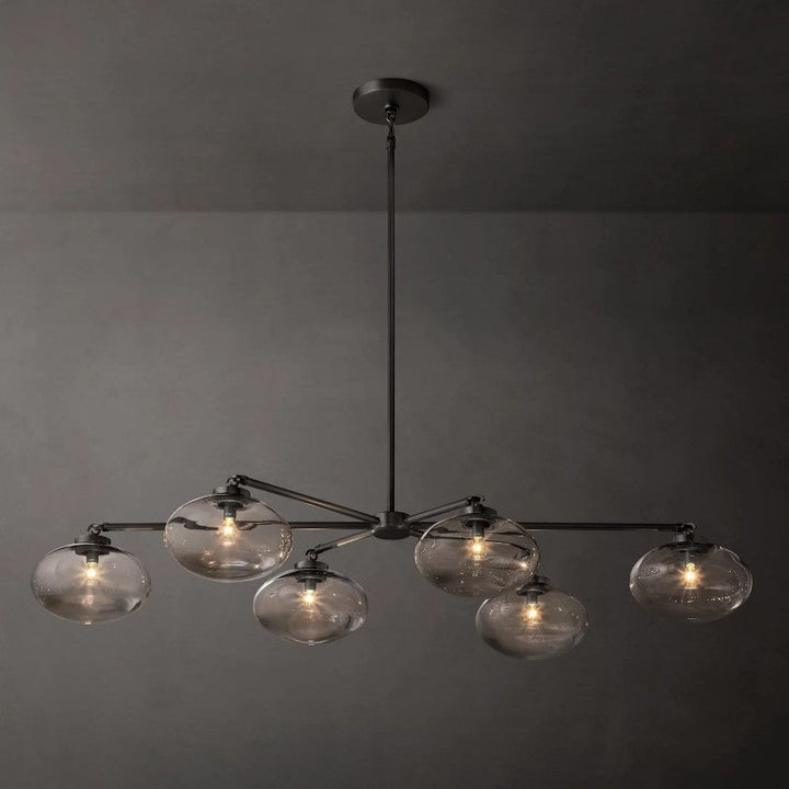 Cabernet Clear Glass Mobile Linear Chandelier 72"W