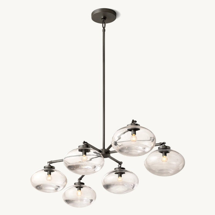 Cabernet Clear Glass Mobile Linear Chandelier 60'W