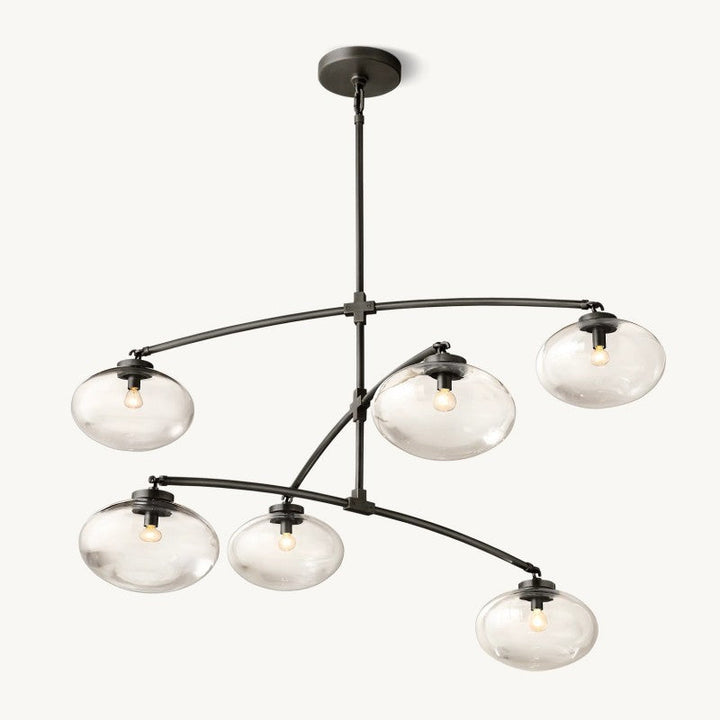 Cabernet Clear Glass Mobile Round Chandelier 48"D