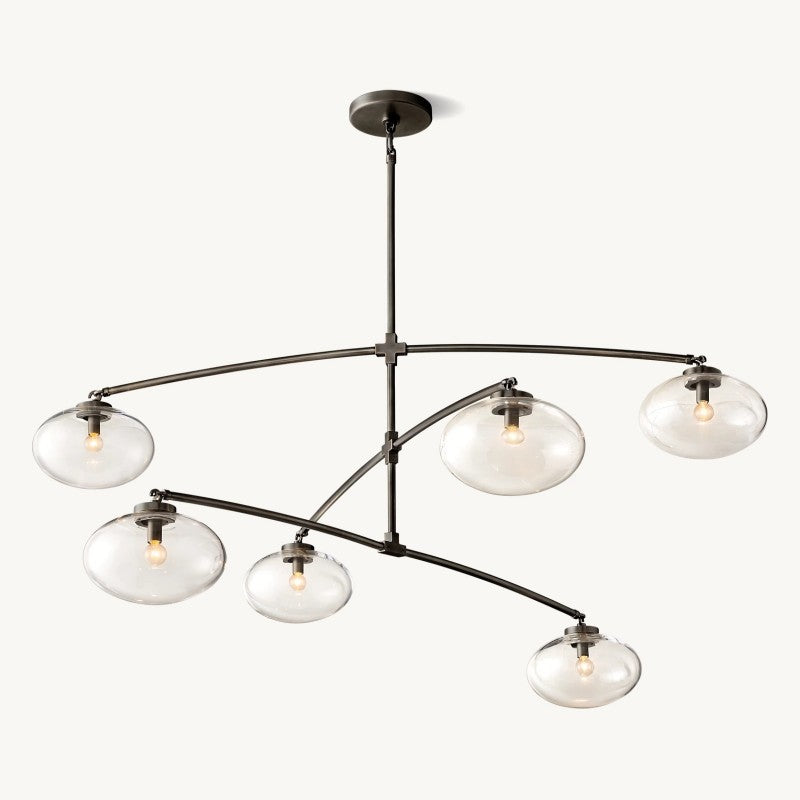 Cabernet Clear Glass Mobile Round Chandelier 60"D