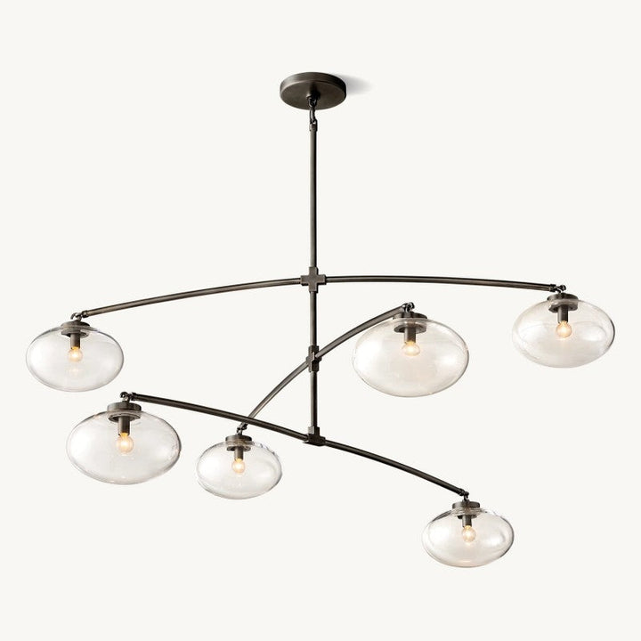 Cabernet Clear Glass Mobile Round Chandelier 60"D
