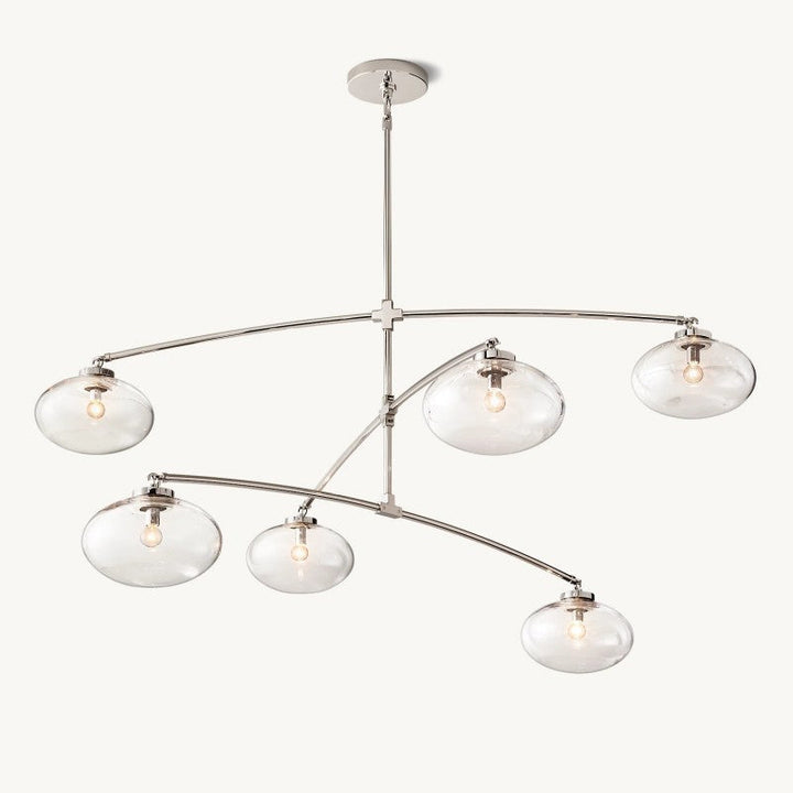 Cabernet Clear Glass Mobile Round Chandelier 72"D