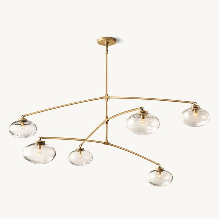 Cabernet Clear Glass Mobile Round Chandelier 72"D
