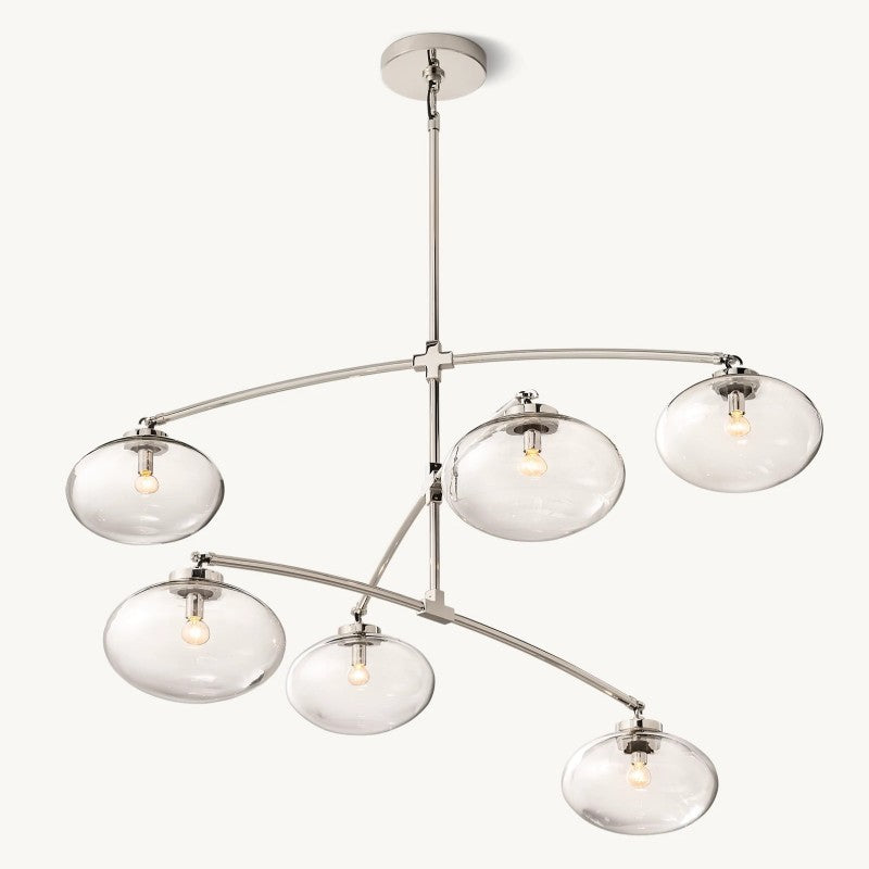 Cabernet Clear Glass Mobile Round Chandelier 48"D