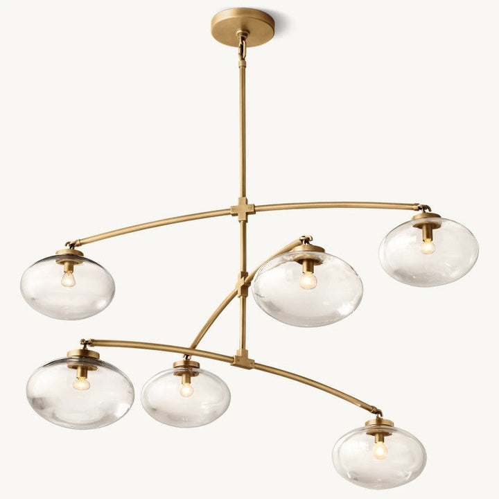 Cabernet Clear Glass Mobile Round Chandelier 60"D