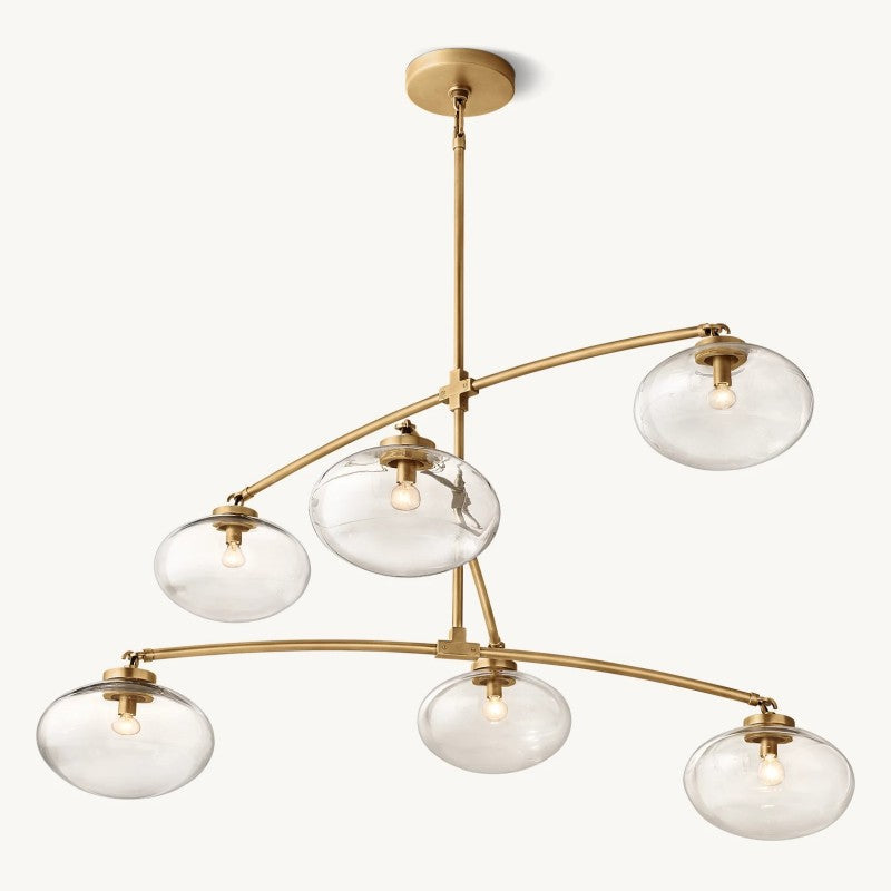 Cabernet Clear Glass Mobile Round Chandelier 48"D