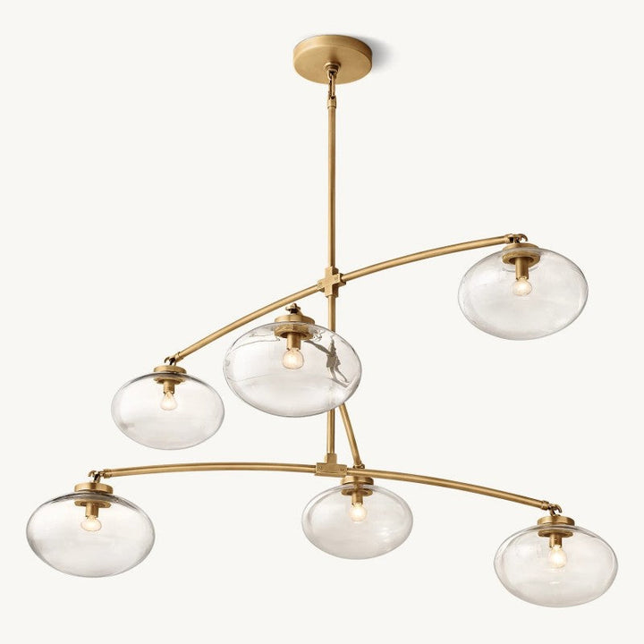 Cabernet Clear Glass Mobile Round Chandelier 48"D