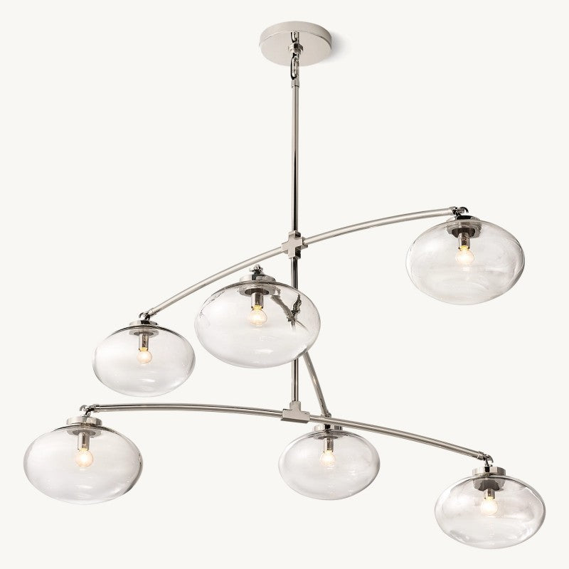 Cabernet Clear Glass Mobile Round Chandelier 60"D