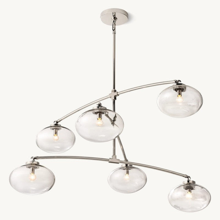 Cabernet Clear Glass Mobile Round Chandelier 60"D