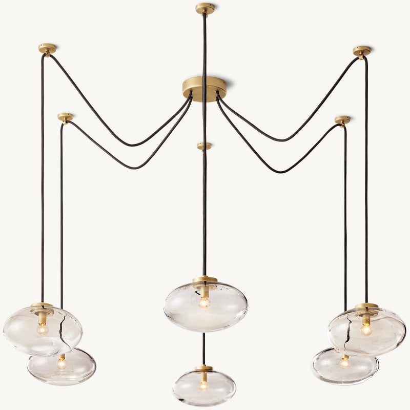 Cabernet Clear Glass Suspended Chandelier 84"W