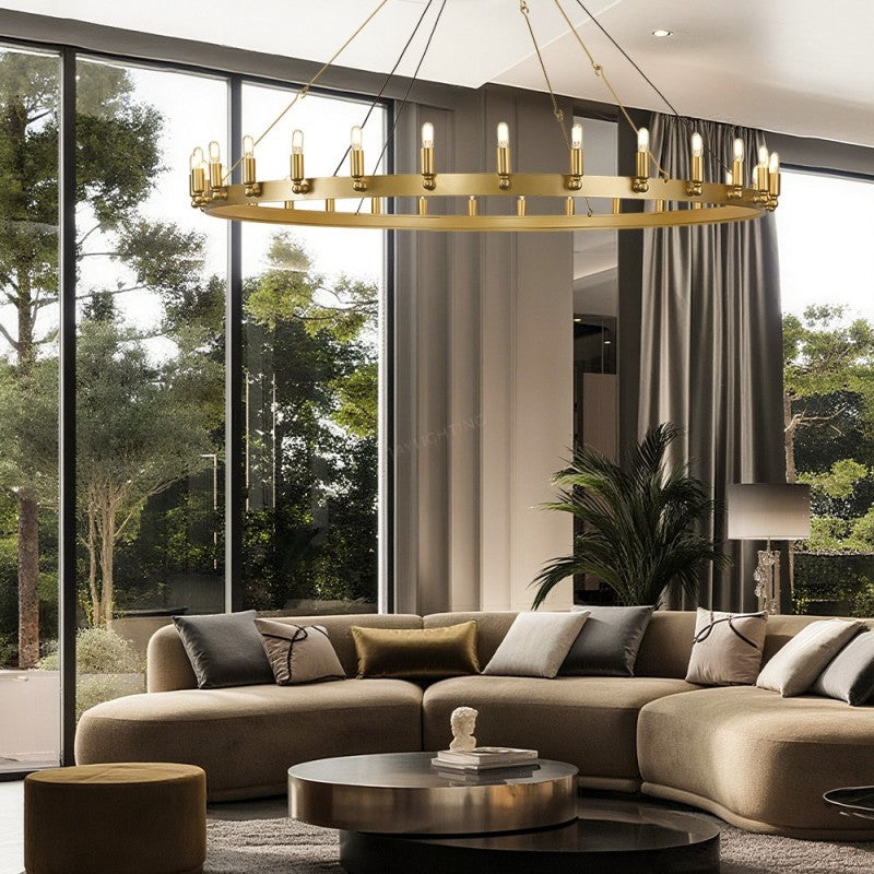 Camilo Vintage Candelabra Round Chandelier 63''D